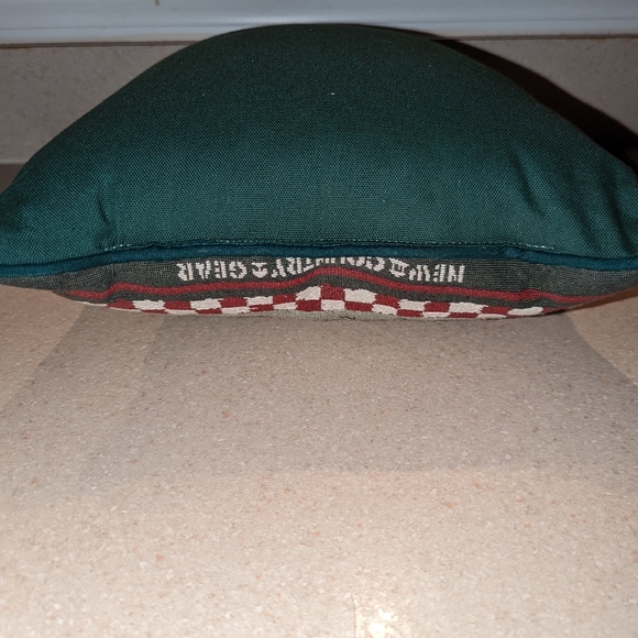 Vintage Farmhouse New Country Gear Embroidered Sheep Throw Pillow Square Red Gre - Picture 3 of 7